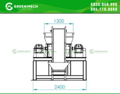 Bản vẽ máy nghiền gỗ 2 trục