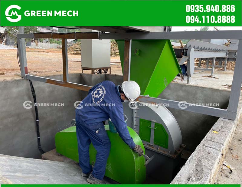 Lắp đặt máy băm gỗ tại Bắc Giang