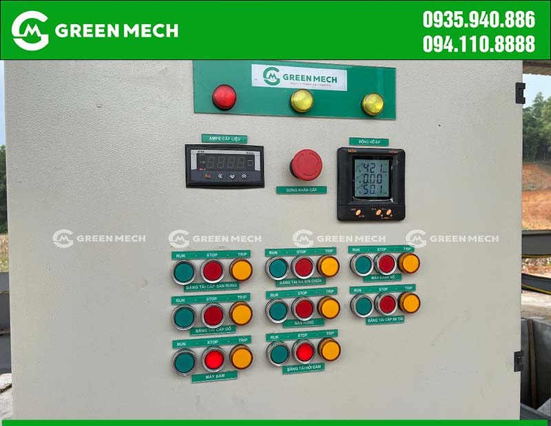 Tủ điện dây chuyền băm dăm gỗ xuất khẩu tại Bắc Giang