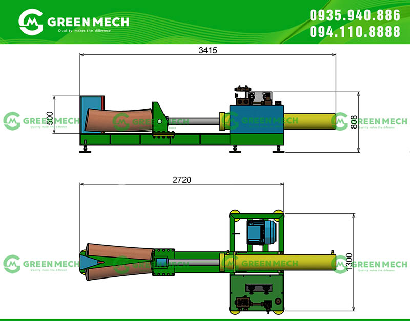Tư vấn thiết kế máy chẻ củi thuỷ lực GREEN MECH chất lượng cao