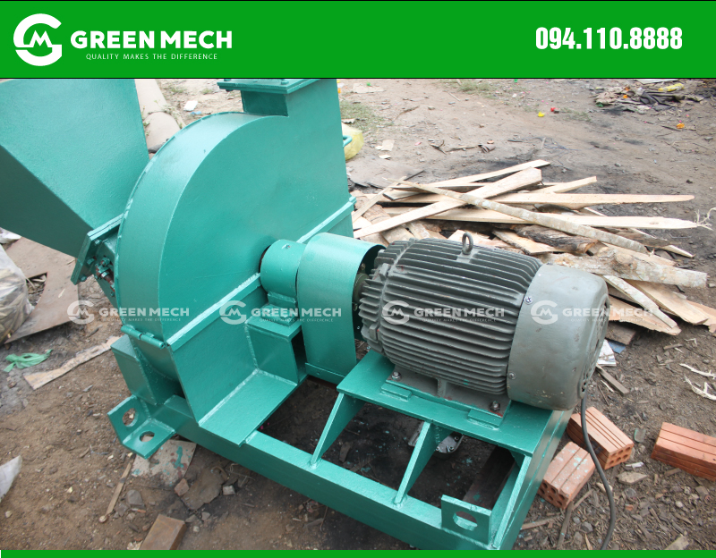 Máy băm gỗ công suất 1 tấn được thiết kế nhỏ gọn